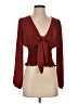 Timing 100% Polyester Burgundy Long Sleeve Blouse Size S - photo 1