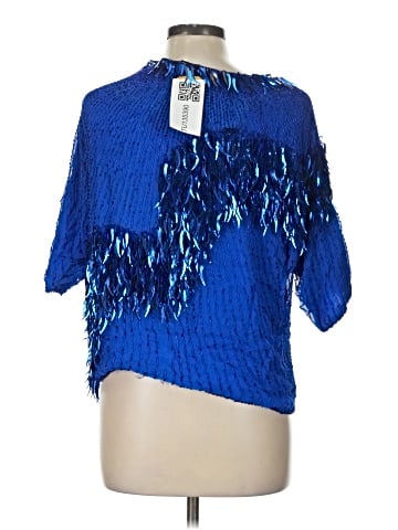 Oleg Cassini 3/4 Sleeve Silk Top (view 2)