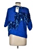 Oleg Cassini 100% Silk Blue 3/4 Sleeve Silk Top Size L - photo 2