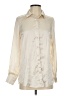 Japna 100% Polyester Metallic Ivory Long Sleeve Blouse Size S - photo 1