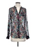 Kut from the Kloth 100% Polyester Floral Teal Long Sleeve Blouse Size S - photo 1