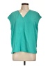 MING WANG Teal Short Sleeve Blouse Size L - photo 1