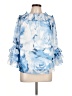 CeCe 100% Polyester Blue 3/4 Sleeve Blouse Size L - photo 1
