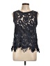En Creme Black Sleeveless Blouse Size L - photo 1
