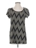 rue21 100% Polyester Chevron-herringbone Gray Short Sleeve Top Size S - photo 1