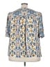 Rose + Olive 100% Polyester Blue 3/4 Sleeve Blouse Size 3X - photo 2