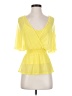 Bebe Yellow Short Sleeve Blouse Size XXS - photo 1