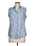 Talbots Blue Sleeveless Button-Down Shirt Size 10 - photo 1