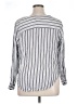 a.n.a. A New Approach 100% Rayon Stripes Silver Long Sleeve Blouse Size XL - photo 2
