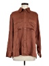 MNG 100% Polyester Solid Brown Long Sleeve Blouse Size M - photo 1