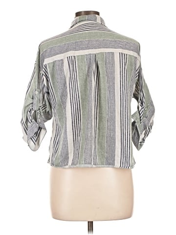 Unbranded 3/4 Sleeve Button-Down Shirt (view 2)