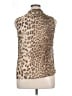 Talbots 100% Silk Animal Print Brown Sleeveless Silk Top Size 14 - photo 2