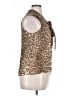 Talbots 100% Silk Animal Print Brown Sleeveless Silk Top Size 14 - photo 4