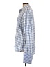 Express Design Studio Checkered-gingham Blue Long Sleeve Button-Down Shirt Size L - photo 5