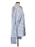 Express Design Studio Checkered-gingham Blue Long Sleeve Button-Down Shirt Size L - photo 4