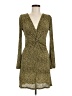 MNG 100% Polyester Animal Print Gold Green Casual Dress Size M - photo 1