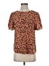Papermoon 100% Polyester Animal Print Brown Short Sleeve Blouse Size XS - photo 1
