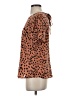 Papermoon 100% Polyester Animal Print Brown Short Sleeve Blouse Size XS - photo 5