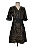 Label by Ritu Kumar 100% Polyester Paisley Black Cocktail Dress Size S - photo 1