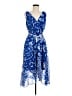 DKNY 100% Polyester Paisley Blue Cocktail Dress Size 8 - photo 1