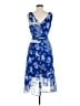 DKNY 100% Polyester Paisley Blue Cocktail Dress Size 8 - photo 2