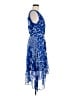 DKNY 100% Polyester Paisley Blue Cocktail Dress Size 8 - photo 4