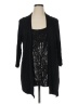 August Silk 100% Nylon Black Kimono Size 1X - photo 1
