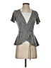 Caution to the Wind Gray Short Sleeve Top Size S - photo 1
