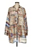 Johnny Was 100% Silk Tan Long Sleeve Silk Top Size M - photo 1