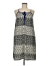 Collective Concepts 100% Polyester Print Gray Casual Dress Size M - photo 1
