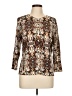 Garnet Hill 100% Wool Animal Print Brown 3/4 Sleeve Blouse Size L - photo 1