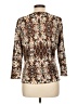 Garnet Hill 100% Wool Animal Print Brown 3/4 Sleeve Blouse Size L - photo 2