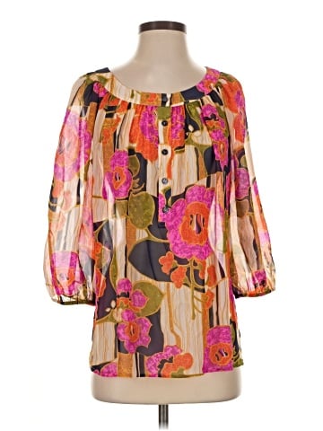 Trina Turk 3/4 Sleeve Silk Top (view 1)