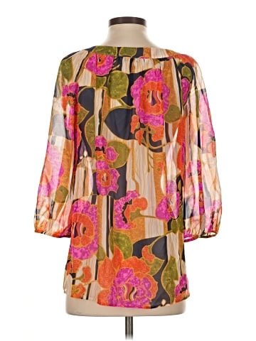 Trina Turk 3/4 Sleeve Silk Top (view 2)