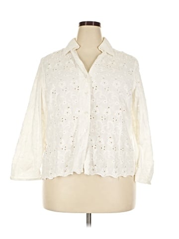 Kate Hill 3/4 Sleeve Button-Down Shirt (view 1)