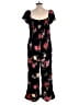 Old Navy 100% Rayon Floral Black Jumpsuit Size L - photo 2