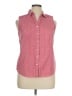 Talbots Polka Dots Pink Sleeveless Button-Down Shirt Size 14 - photo 1