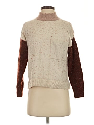 Madewell Redmond Mockneck Pocket Sweater in Colorblock (view 1)
