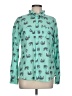 Red Camel 100% Cotton Print Teal Long Sleeve Blouse Size L - photo 1