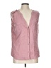 Adrienne Vittadini Pink Sleeveless Button-Down Shirt Size L - photo 1