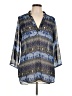rue21 100% Polyester Blue 3/4 Sleeve Blouse Size L - photo 1