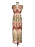 Chico's 100% Polyester Chevron-herringbone Tan Casual Dress Size Med (1) - photo 1