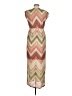 Chico's 100% Polyester Chevron-herringbone Tan Casual Dress Size Med (1) - photo 2