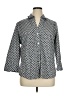 Foxcroft Aztec Or Tribal Print Black Gray 3/4 Sleeve Button-Down Shirt Size XL - photo 1