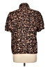 Unbranded 100% Polyester Animal Print Brown Short Sleeve Blouse Size L - photo 2