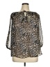 I.N. Studio 100% Polyester Animal Print Brown 3/4 Sleeve Blouse Size 1X - photo 1