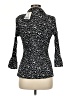 Fred David Animal Print Black 3/4 Sleeve Button-Down Shirt Size M - photo 2