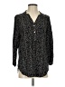 Amour Vert 100% Silk Floral Black 3/4 Sleeve Silk Top Size S - photo 1