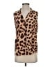 Equipment 100% Silk Animal Print Brown Sleeveless Silk Top Size S - photo 1