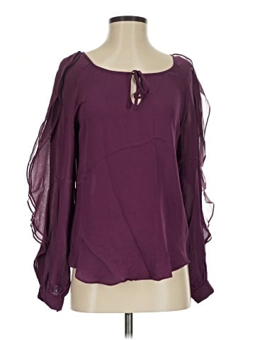 Haute Hippie Long Sleeve Silk Top (view 1)